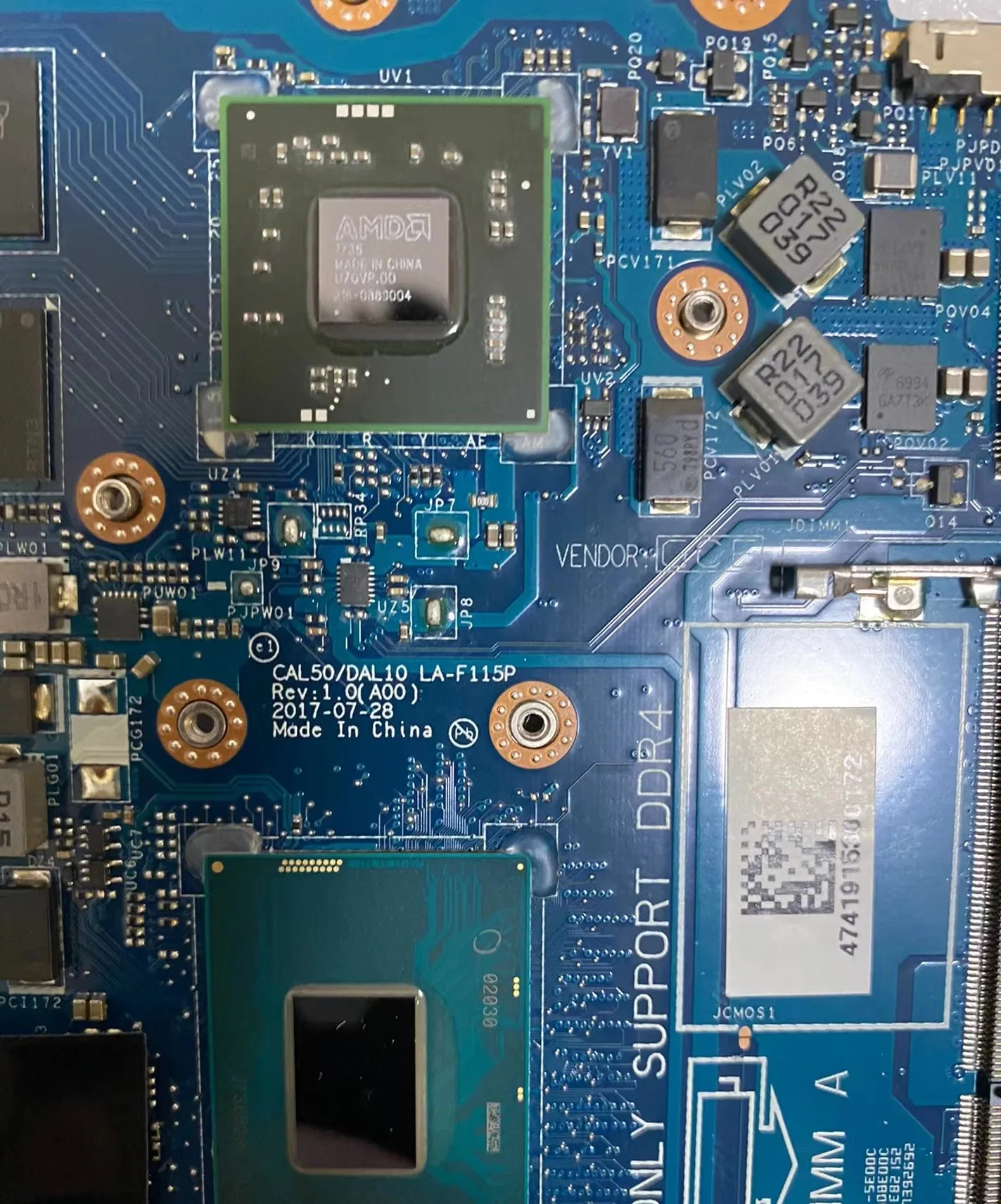 LA-F115P. Dell inspiron-5570,ラップトップマザーボード,i3 i5 i7 cpu