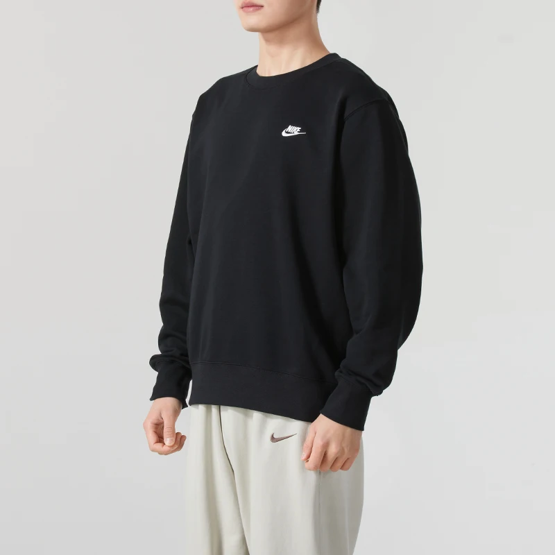 Nike Men's Top Club ft Crew Sportswear Fitness Training Sports Fashion Sweatshirt Pullover Fn3889-010 view 3