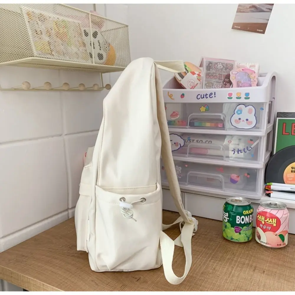 Backpack Casual Canvas Book Backpack Green Adjustable Strap Large Capacity Street Travel Bag Student School Bags Portable