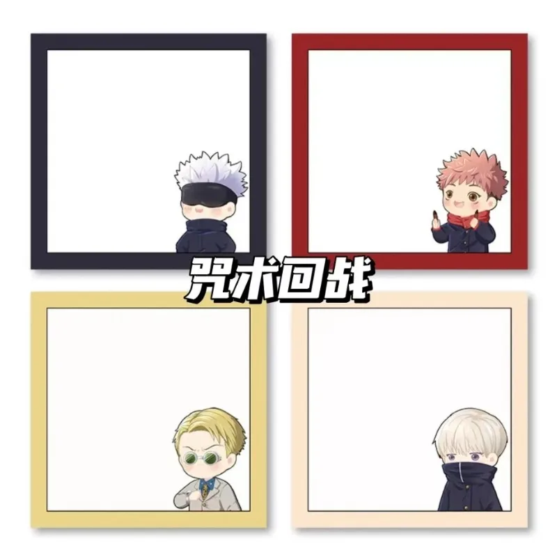 50Sheets Jujutsu Kaisen Sticky Notes Notepad Gojo Satoru Anime Notes Pads Sticky Stationery Message Cartoon Memo Pad Stickers