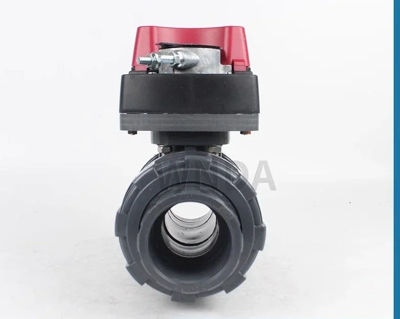 UPVC electric regulating ball valve plastic flexible joint double acting plug-in proportional regulating valve 0-10v4-20