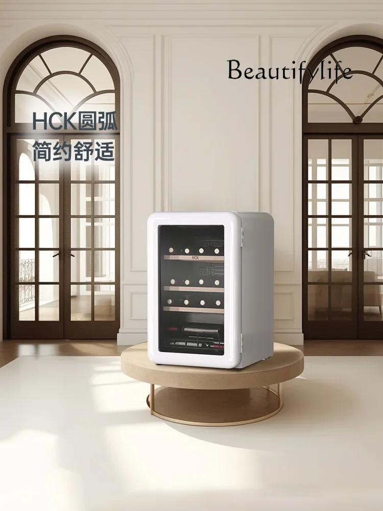 Retro wine cabinet constant temperature and humidity household embedded small refrigerator