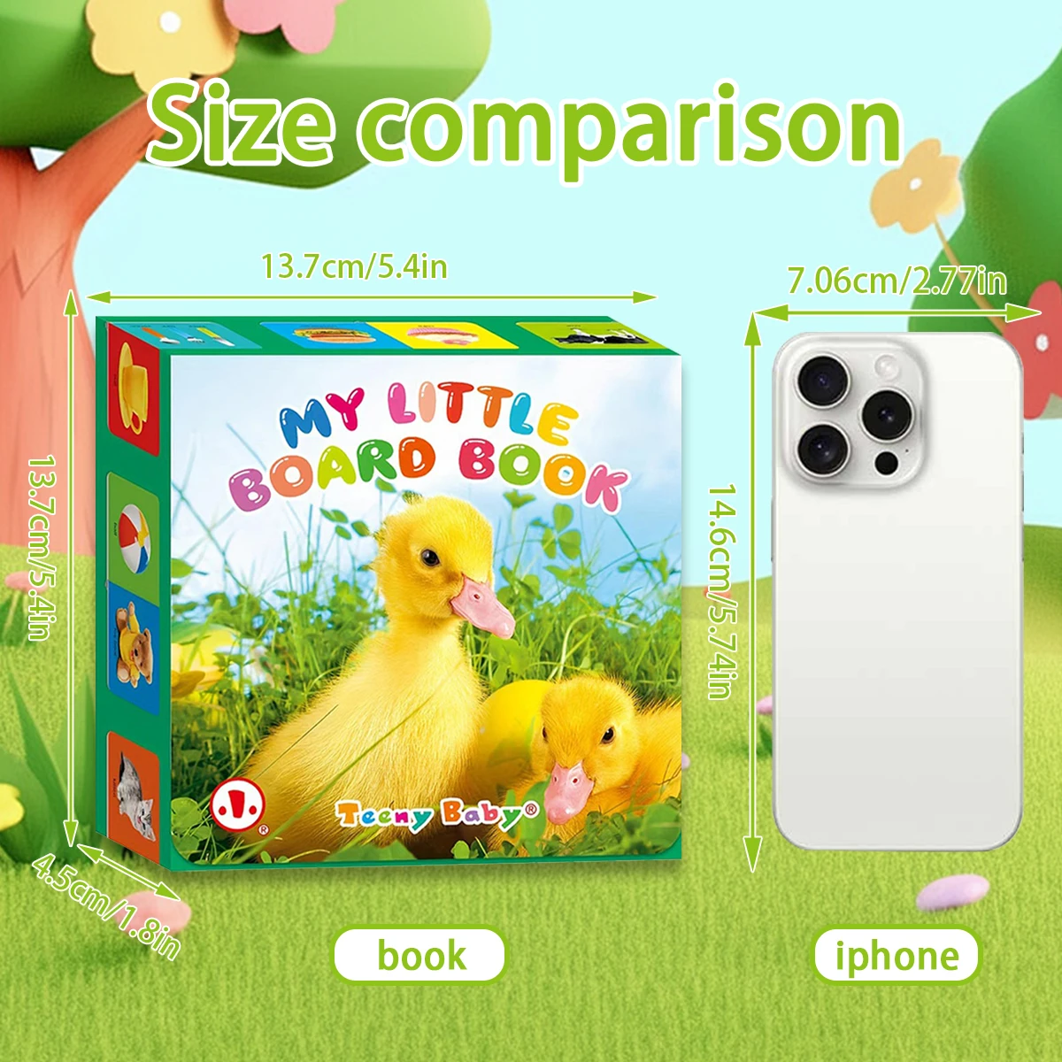 영어 어린이 물체 인식 카드 책 6개로 구성된 정사각형 선물 상자 세트