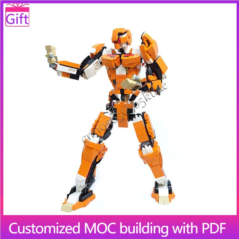 

588 шт. MOC креативный изысканный оранжевый робот модульные строительные блоки модель обучающая игрушка «сделай сам» для сборки для мальчиков Рождественский подарок