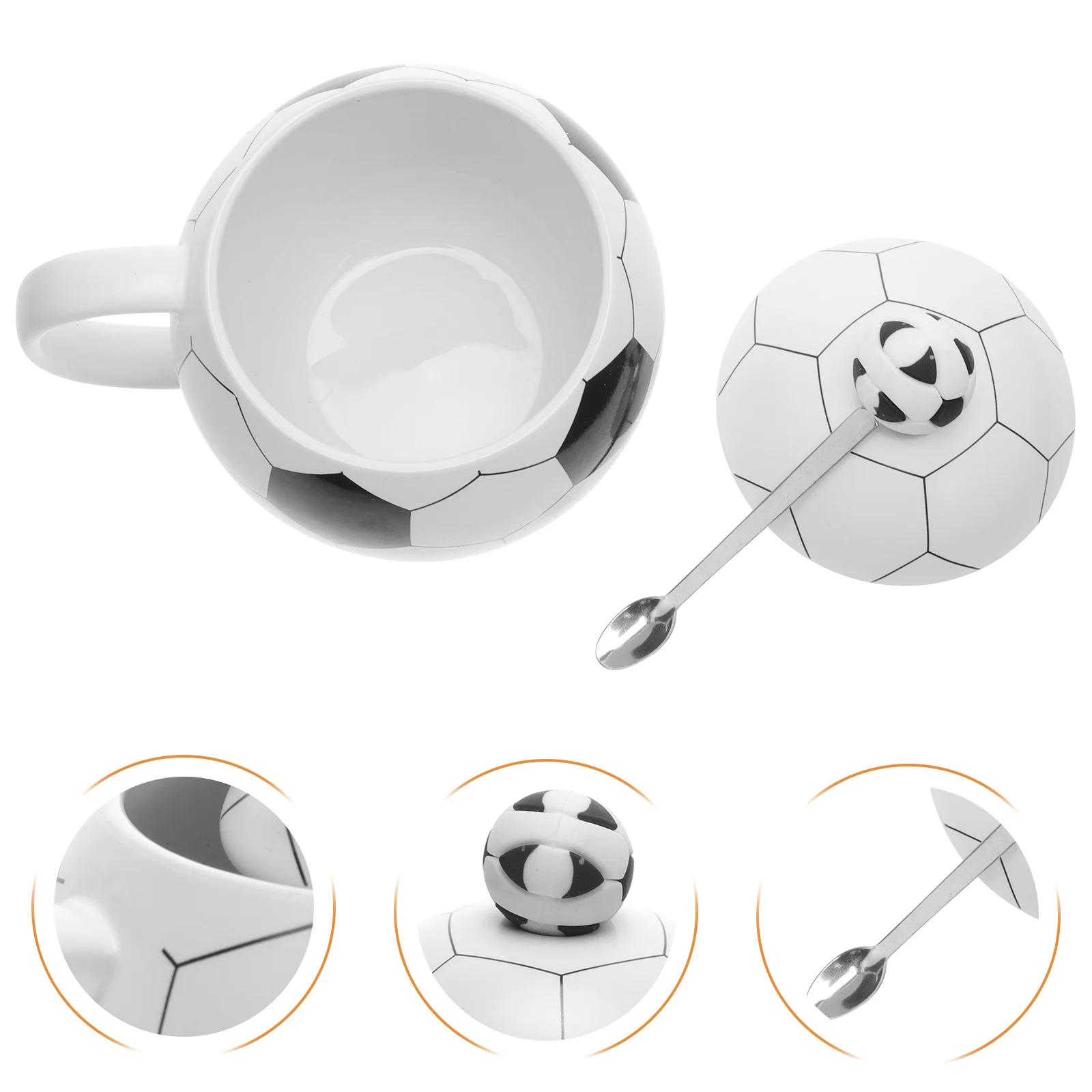 

1Set Soccer Mug Ceramic Coffee Cup for Home Office Use Small Soccer Ball Cup Lightweight Portable Drinking Mug for Tea Milk Hot