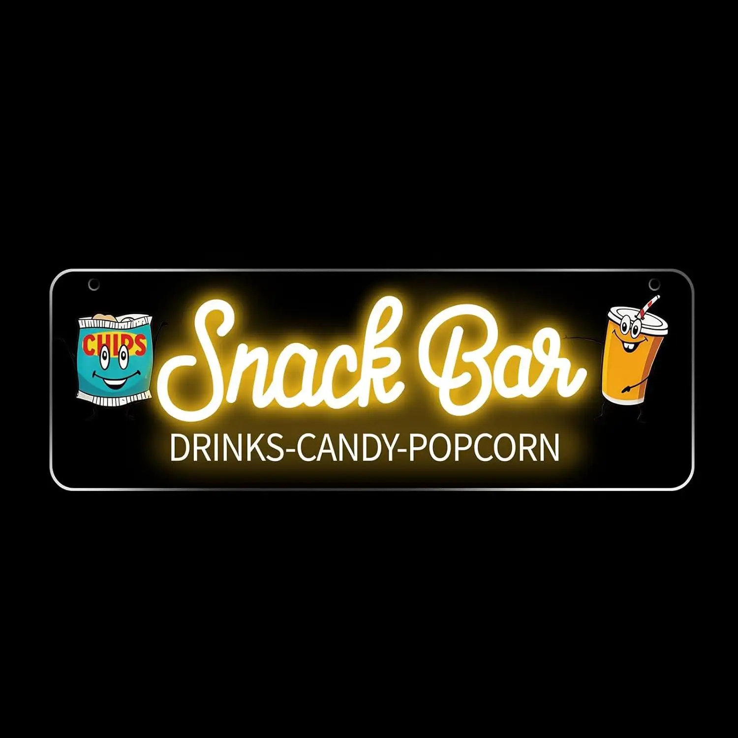 Snack Bar Neon Sign Dimmable LED Neon Lights for Home Theater Game Room Concession Stand Snack Bar Wall Decor Business Signage