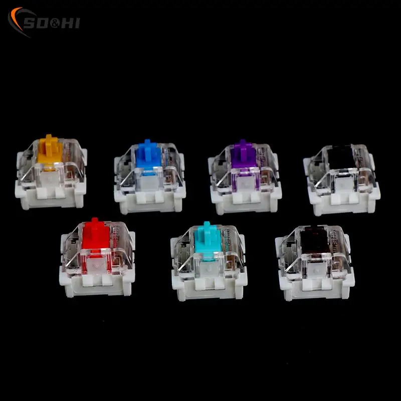 10 teile/los mechanische tastatur schwarz blau braun rot schlüssel schalter für ciy buchsen smd 3pin dünne pins kompatibel mit mx schalter