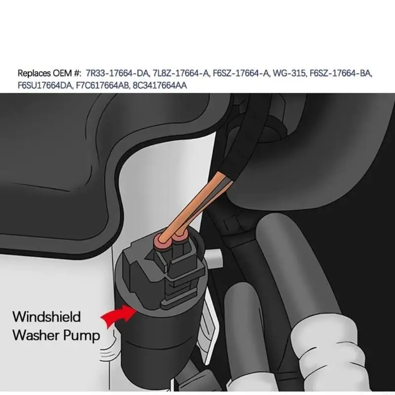 M76E 12-V-Waschpumpen- und Gummitüllensatz für B2300-Fahrzeugsystemreparatur 89017059 – Detail 8