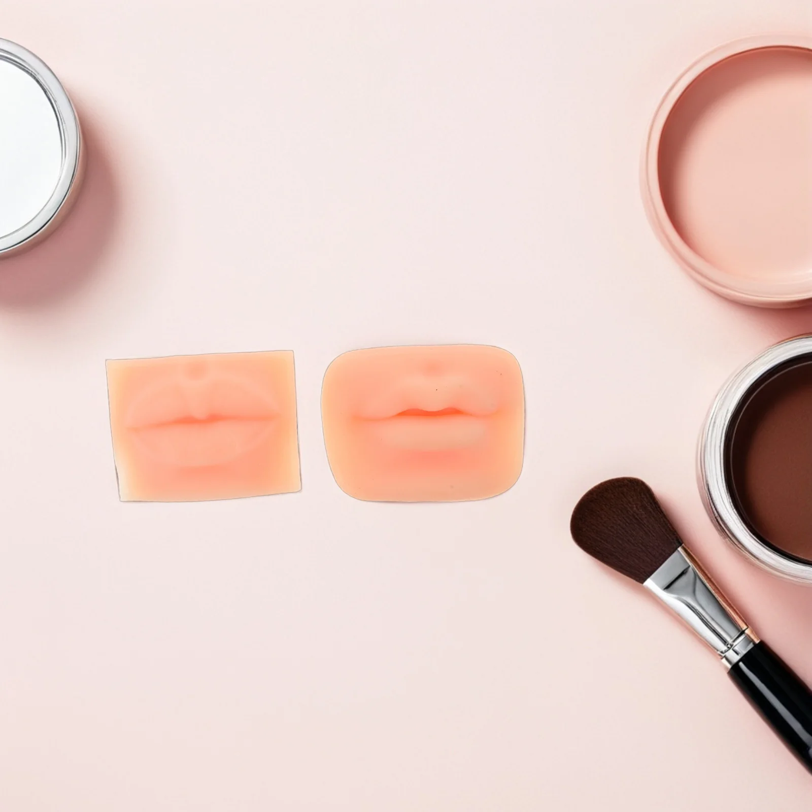 

2Pcs Lifelike 5D Silicone Lip Mold for Makeup Artists - Smooth Flexible Practice Skin for Tattoo Fake Lips and Body Piercing