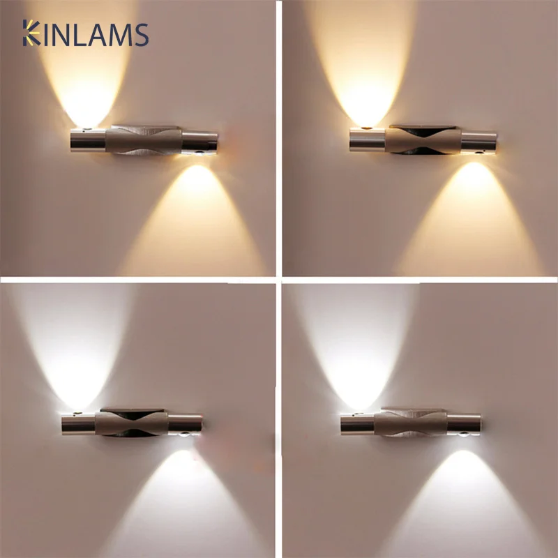 

Modern Bedroom Bedside Wall Lamp Creative Dual Head 360° Rotating Wall Light LED Aluminum Interior Living Room Study Lighting