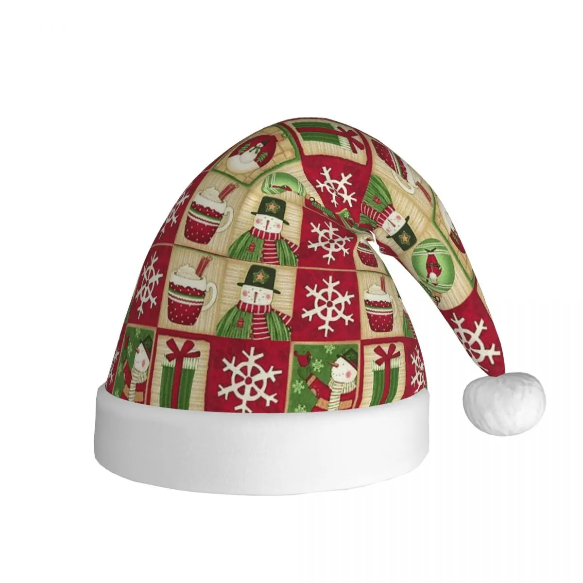 New Year Merry Christmas Cute Cartoon Christmas Hat for Adult Men Women Snowman Santa Snowflake Santa Hat Cap Supplies Gift