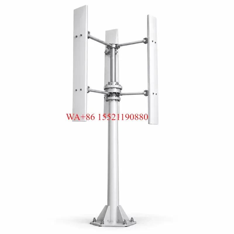 WMWMNU 600W 800W 1kW Vertical Axis Wind Turbine Generator 24V 48V VAWT for Rooftop Off Grid Solar Hybrid System Home Use