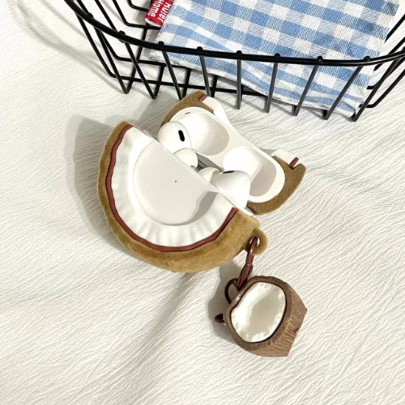 

Coconut Earphone Protective Case for AirPods 4 Custom TPU Soft Shell Full Protection AirPods Pro3 Earphone Cover with Pendant