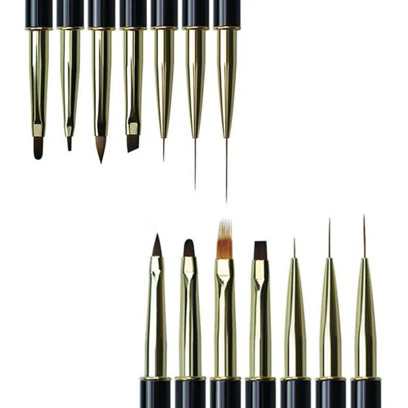 1/7 قطعة المزدوج نهاية مسمار الفن المشارب خطوط بطانة اللوحة فرشاة السائل مسحوق جل الأشعة فوق البنفسجية من الإكليريك تمديد منشئ قلم رسم فرنسي #5