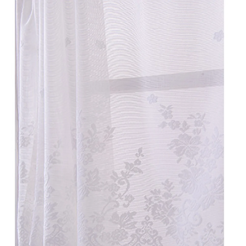 

137x61cm Short Curtain Lace Curtain Light Transmission Soft Breathable Decorative Panel for Kitchen Bathroom Balcony