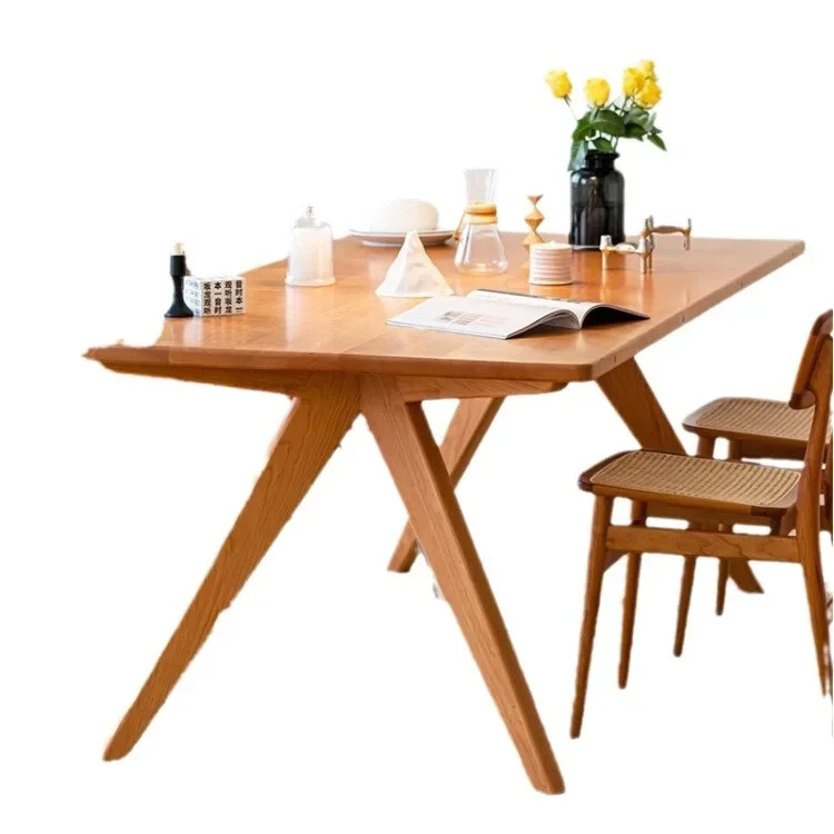 

Whale dining table, Nordic all solid wood super thick long table cherry wood Japanese restaurant workbench