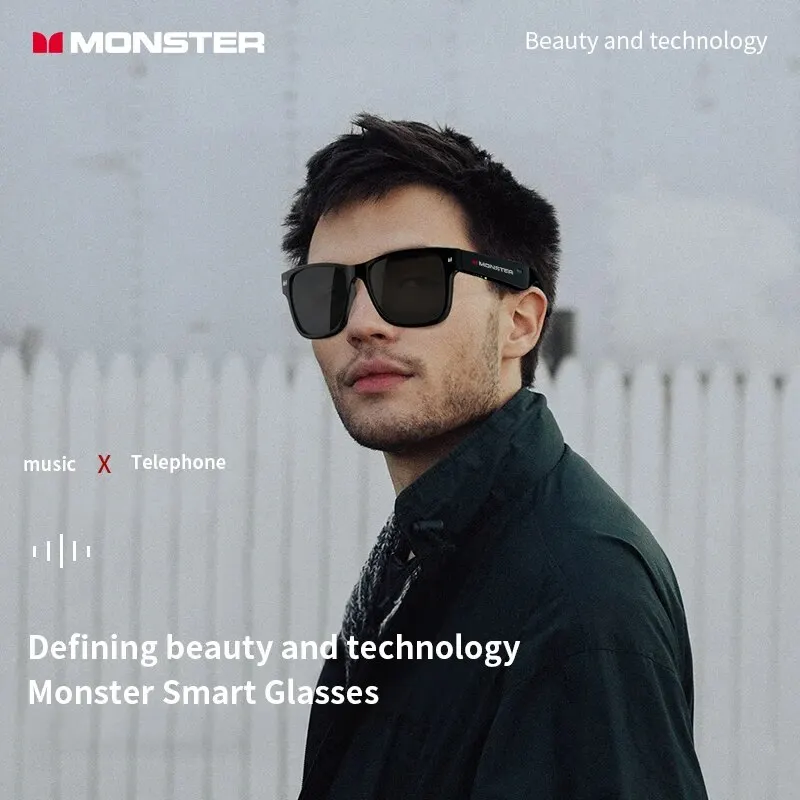 Monster-gafas de sol con auriculares inalámbricos, lentes con Bluetooth 5,0, para deportes al aire libre, llamadas, música