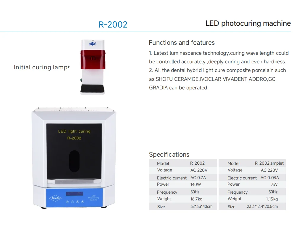 Dental Lab Equipment Desktop LED curing light machine photopolymer machine UV curing chamber with curing light