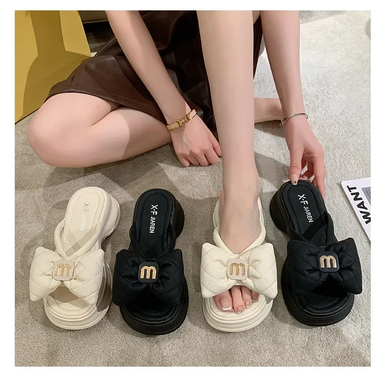 2026 Sommer Neue Mode Damenschuhe Pantoletten Bequeme Plateau-Schuhe Hohe Absätze Freizeit Blumen Outdoor Strand Pantoffeln für Frauen – Detail 10