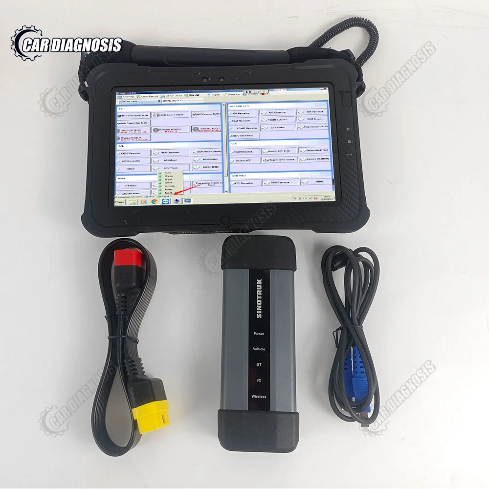 For Sinotruck HOWO SHACMAN WeiChai OBD diagnostic kit DENSO common rail engine for Sinotruck diagnostic tool+Xplore tablet