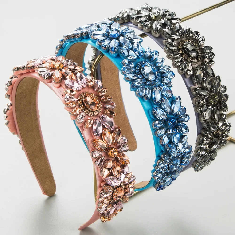 

Luxury Sparkling Flower Hairbands Glamorous Evening Party Headbands Elegant Statement Prom Hair Accessories For Women