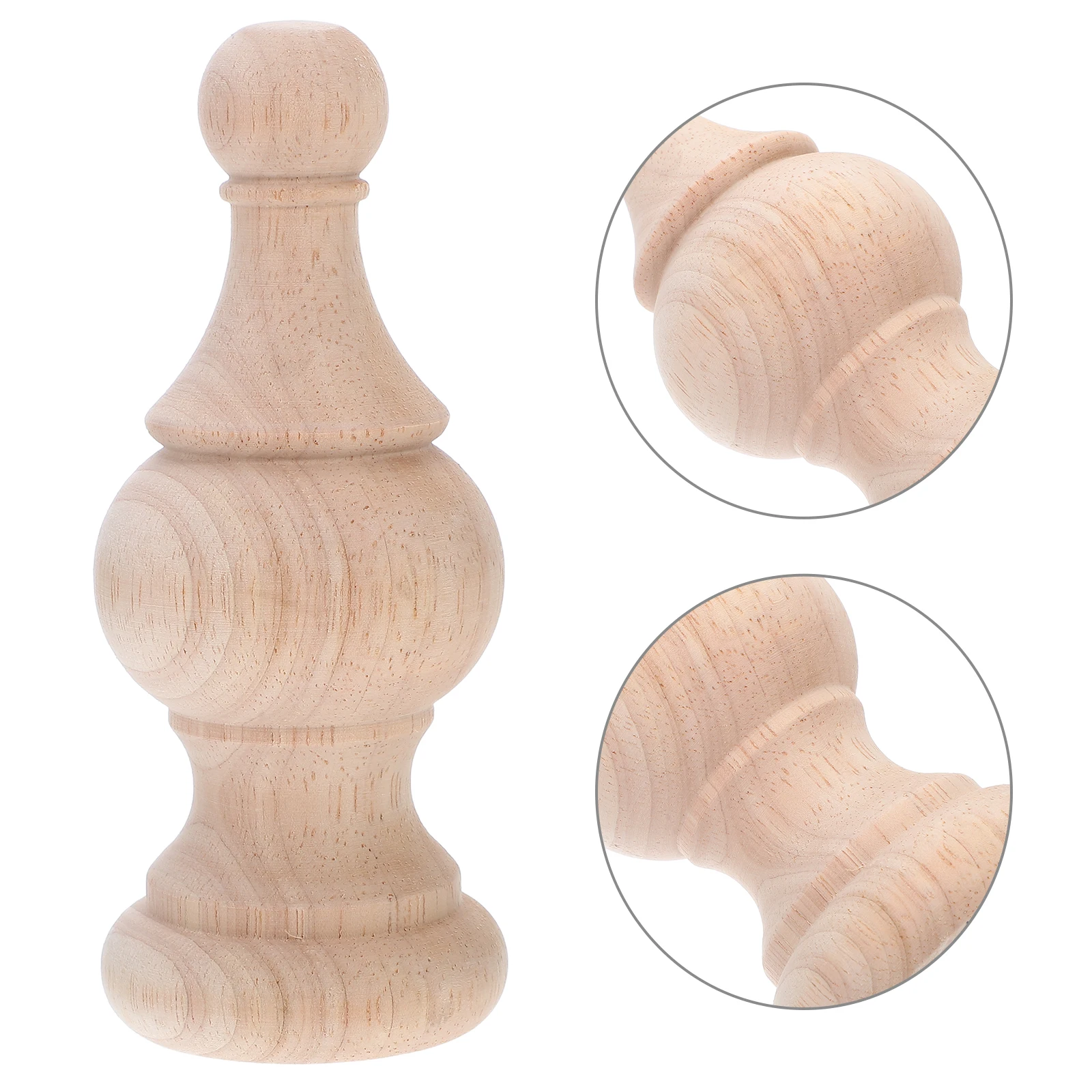 

5X15Cm Unfinished Wood Finials For Bed Post Staircase Curtain Rod Flagpole Topper Diy Craft Decoration Wooden Post Cap