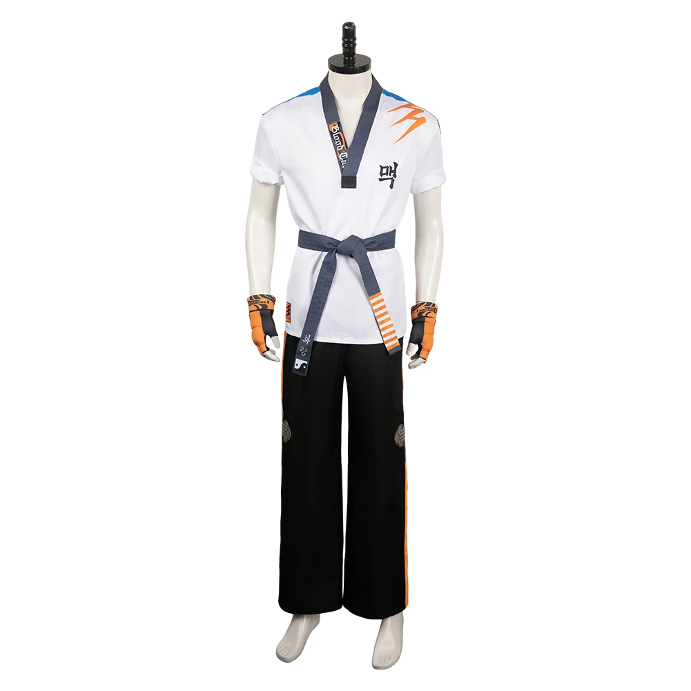 Hwoarang Cosplay Men Costume Top Pants Set Game Tekken Fantasy Role Play Male Kazama Jin Clothes Outfits Halloween Carnival Suit