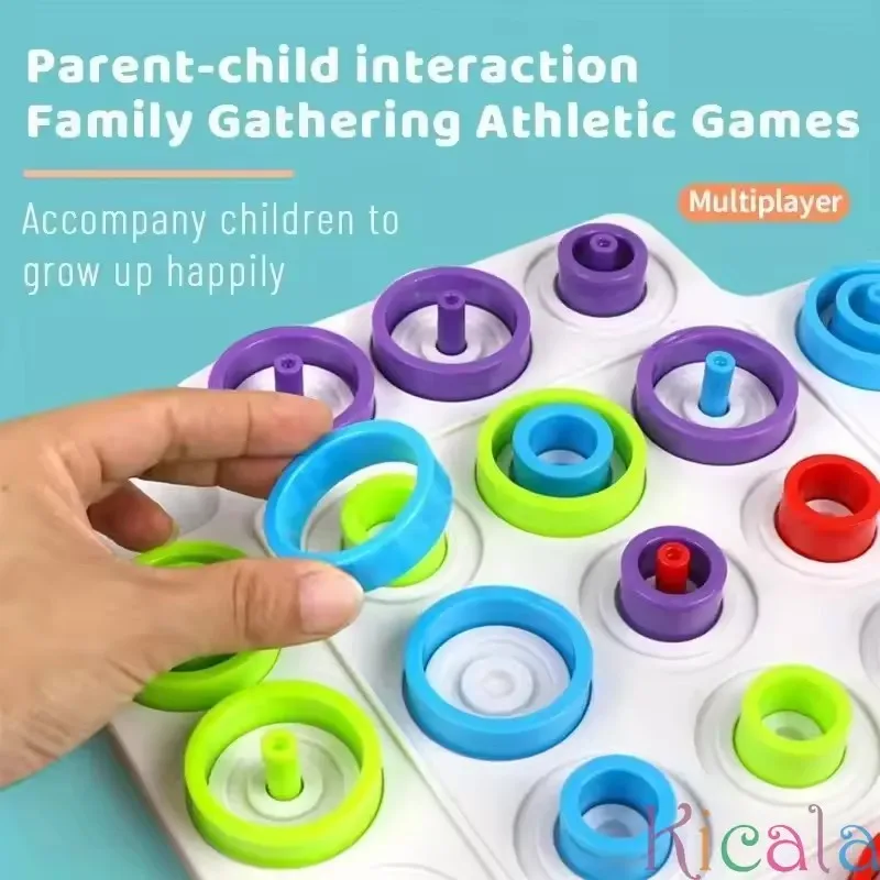 Jogo de tabuleiro ensino da primeira infância tic-tac-toe diversão loop jogo cor cognitivo interativo quebra-cabeças jogo de tabuleiro virola brinquedo de xadrez