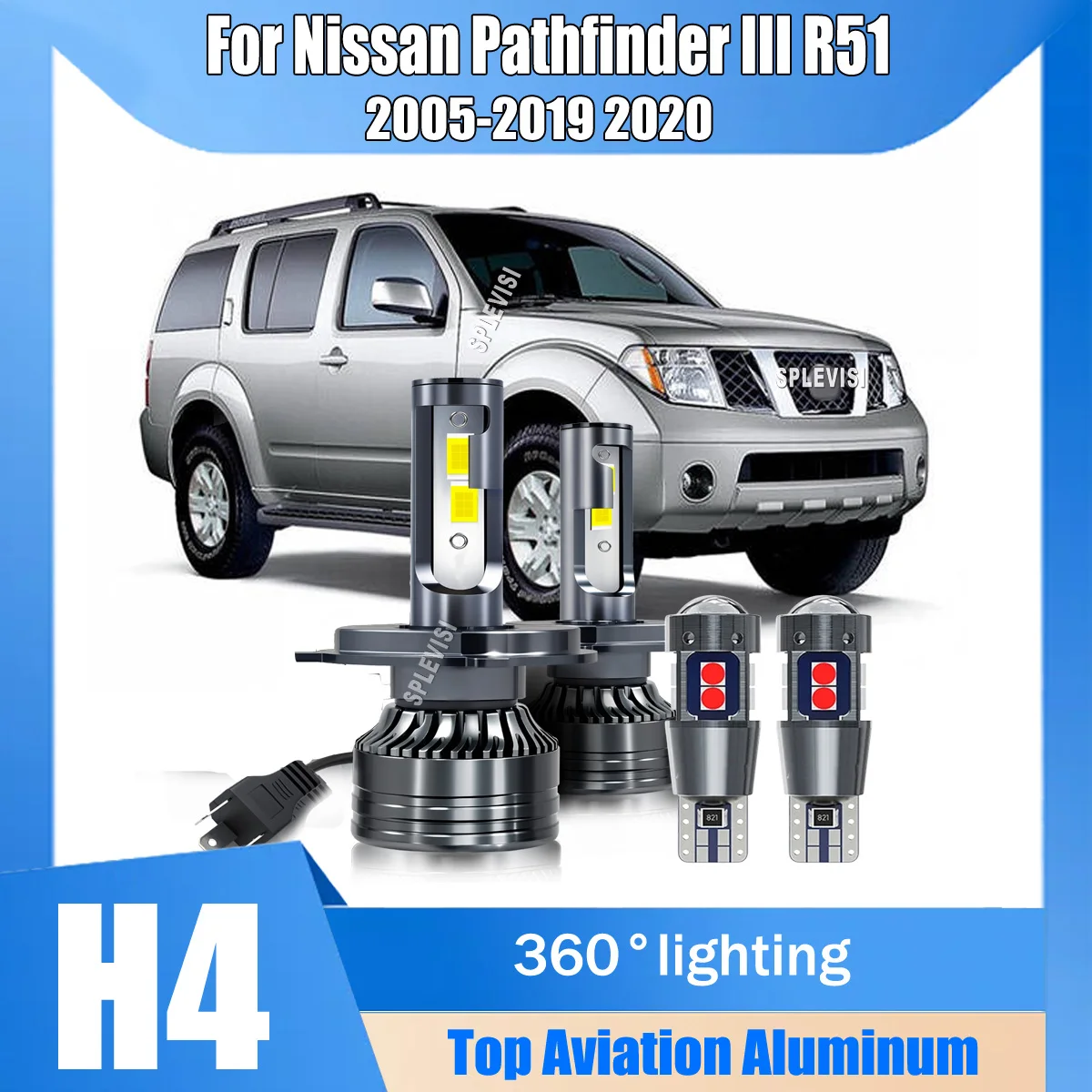 

H4 472 360W 36000LM 6000K Cool White Headlight High Low Bulbs For Nissan Pathfinder III R51 2005 2006 2007 2008 2009 2010-2020