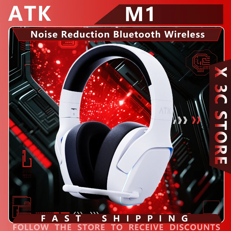 

New ATK M1 Head Set Noise Reduction Bluetooth Wireless Fearless CSGO FPS Game Headphone Customize Contract Headset Gaming Gifts