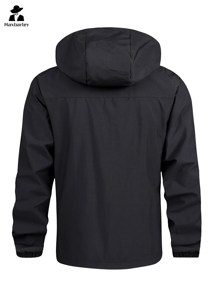 Camping Hooded Windbreaker Men's 2024 Autumn Fashion Casual Waterproof Breathable Coat Climbing Climbing Wear-resistant Jacket