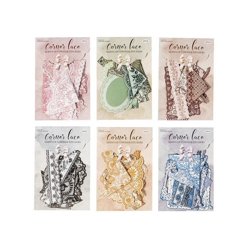 

12 упаковок/лот, кружевная серия, милая ретро-декоративная бумажная наклейка