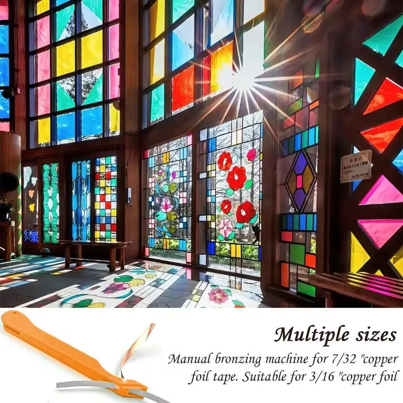 Stained Glass Copper Foiling Tool Handheld Stain Glass Foiling Tool Colorful Glass Tape Dispenser For Improving Work Efficiency