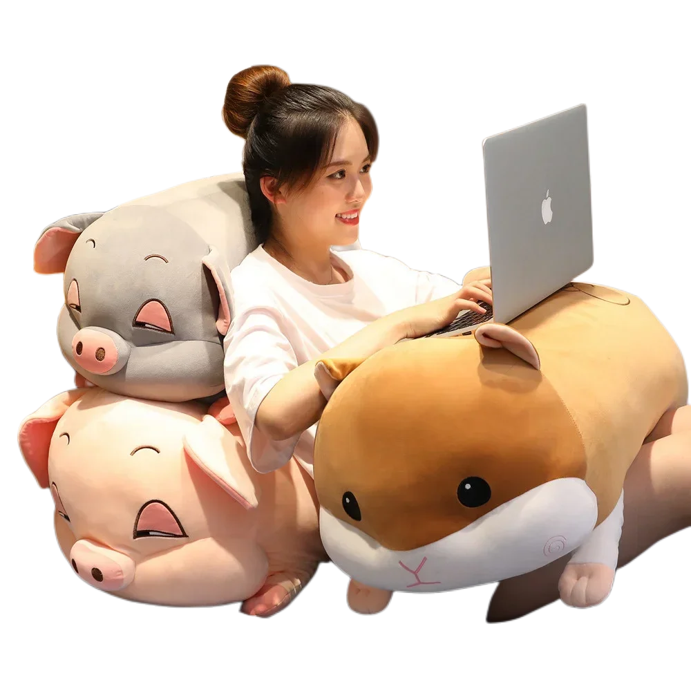 

Kawaii плюшевые игрушки Спящая свинья Animal Crossing плюшевая подушка для хомяка Peluche плюс одеяло одеяло подушка для кондиционера детские игрушки