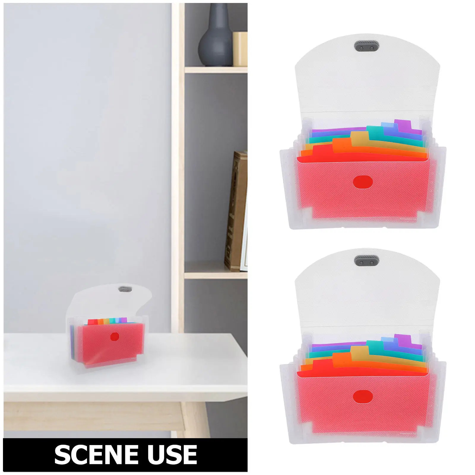 2Pcs Waterproof Document Organizer Folder 7-Pocket Plastic Accordion File Mini Expanding Receipt Invoice Holder Portable File