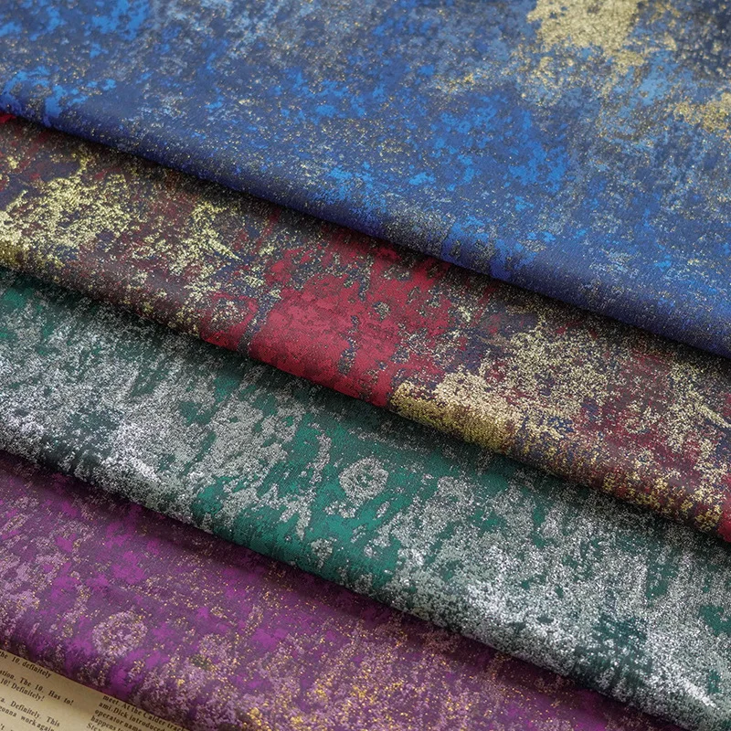 

Gold ink Double Sided Brocade Jacquard Cloth used For Designer Fabrics Dresses Skirts Wedding Dresses Handmade DIY Sewing Fabric