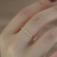 Bague géométrique en argent Sterling 925 plaqué or 14K pour femmes, Zircon scintillant, accessoire de bijoux de fête de mariage exquis et doux 2