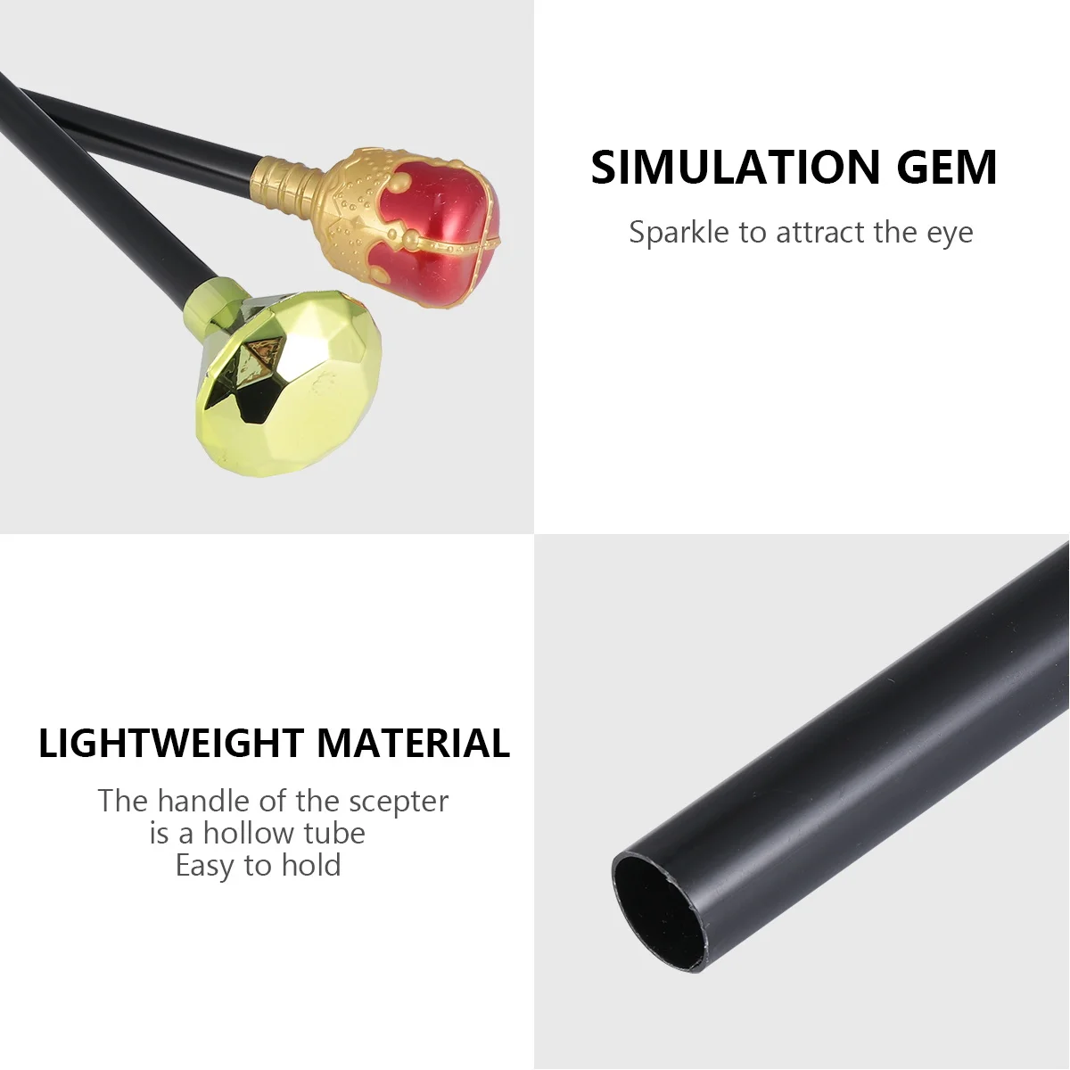 

2Pcs Halloween Scepters Set Plastic Royal Wands for Cosplay Party Masquerade Performance Wands