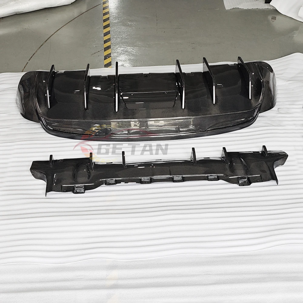High Quality RZ Style Carbon Bumper Rear Diffuser for Tesla Model X Plaid High Polished Surface New Condition 6 Month Warranty