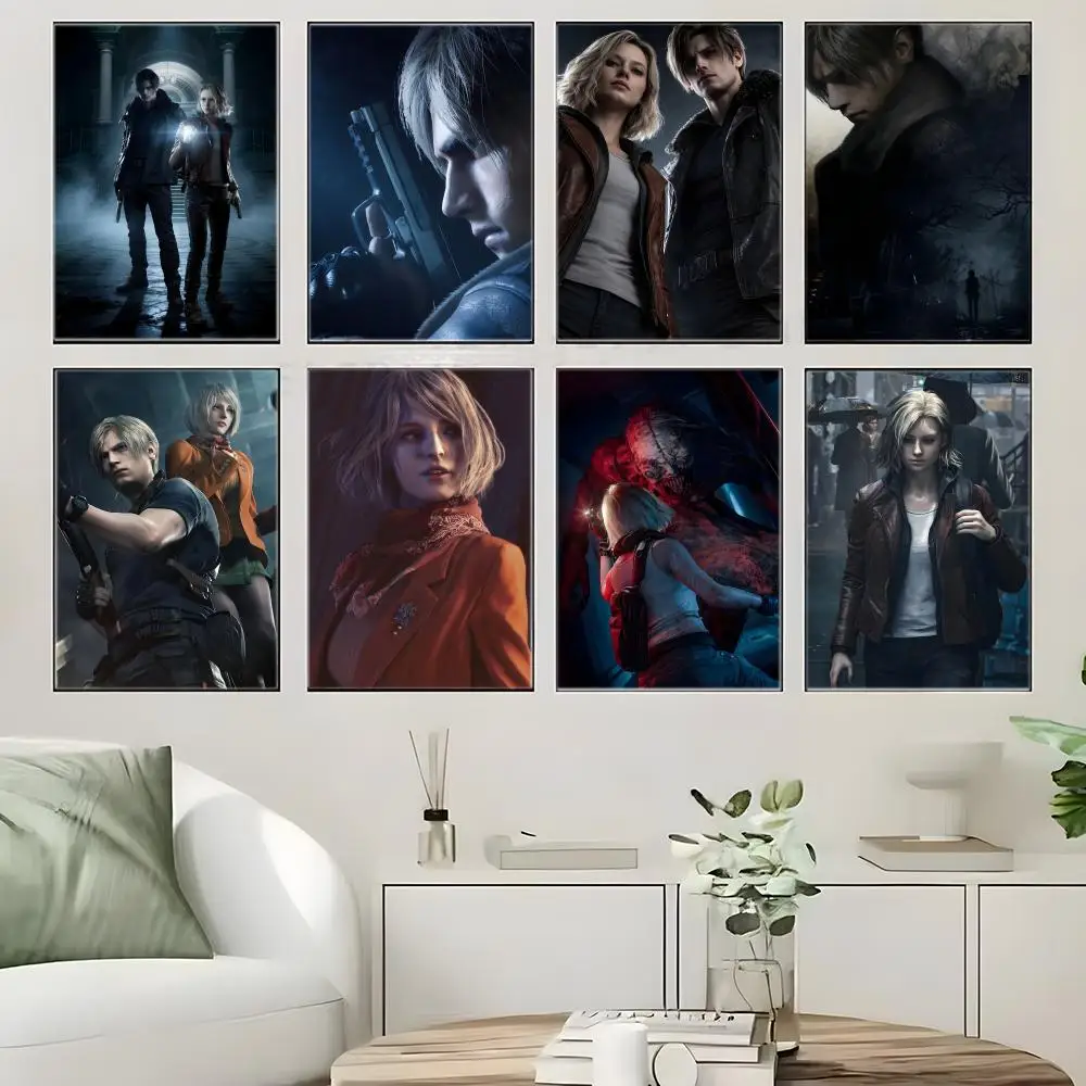 Zombie Game R-Resident Evil4 Remake Poster  Self-adhesive Art Waterproof Paper Sticker Coffee House Bar Room Wall Decor
