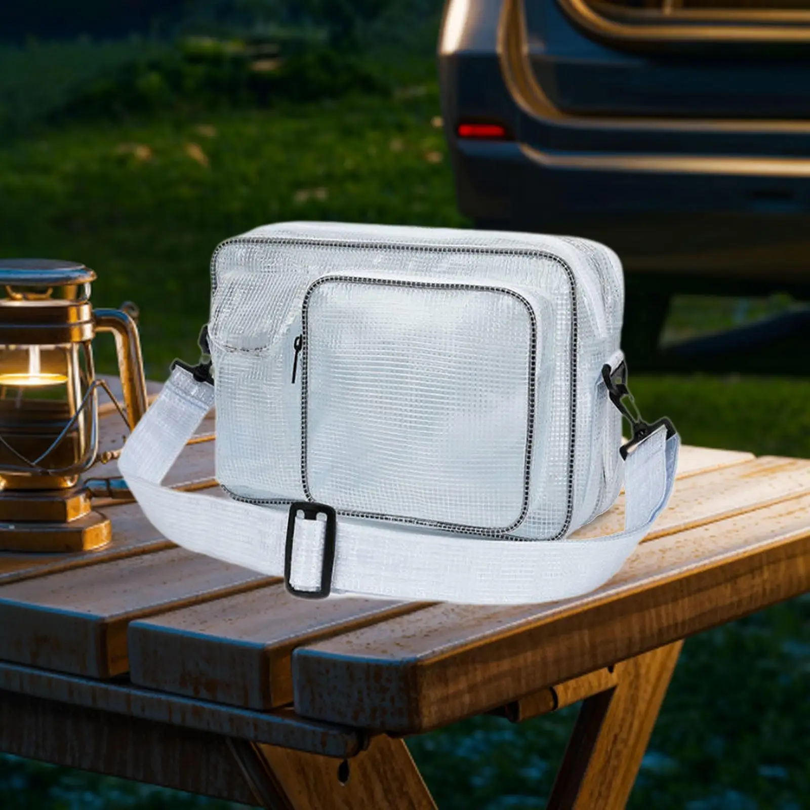 Transparent Cleanroom Tool Bag Clear Tool Bag Portable Full Cover PVC Adjustable Strap Shoulder Bag for Women Men Hiking