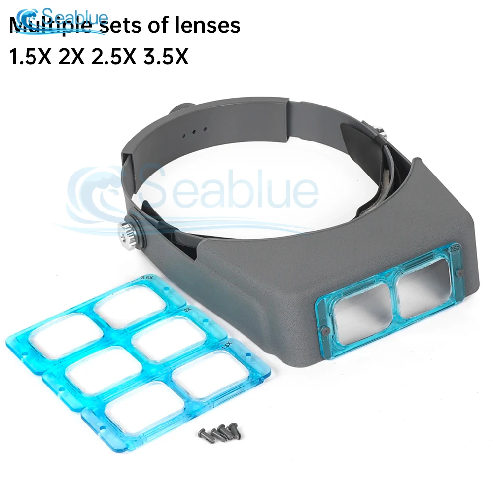

1.5X 2X 2.5 X3.5X Professional Head Wearing Magnifier 4 Lens Magnifier For Watch Repair Jewelry Making Welding