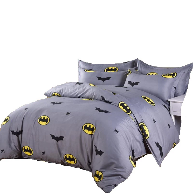 Three-piece Bedding Set Cartoon Pattern Pillowcase Quilt Cover Sheet Polyester Home Textile Set 2.2*2.4m/2.0*2.0m sheet