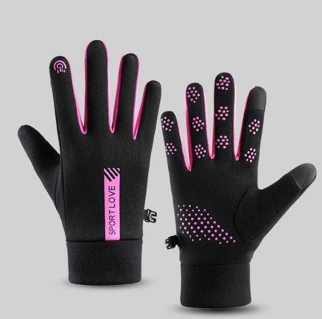 Womens Men Autumn and Winter Sports Warm Gloves Waterproof and Anti Slip Cycling Gloves Wind and Cold Resistant Outdoor Activity