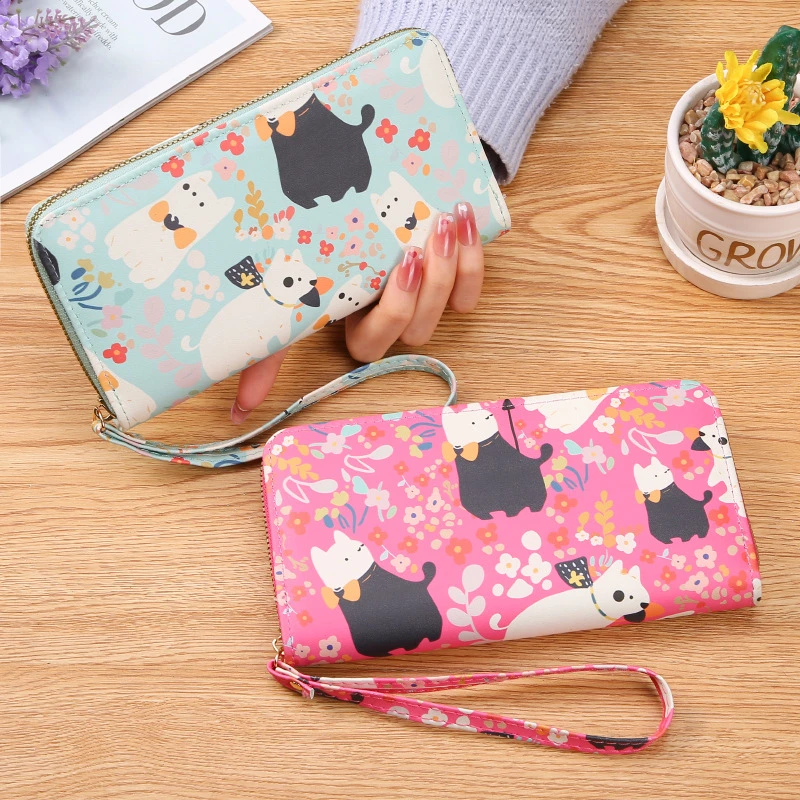 

Cartoon Graffiti Long Wallets for Women Student PU Leather Coin Money Bag Fashion Purse Zipper Mobile Phone Bag Clutch For Girls