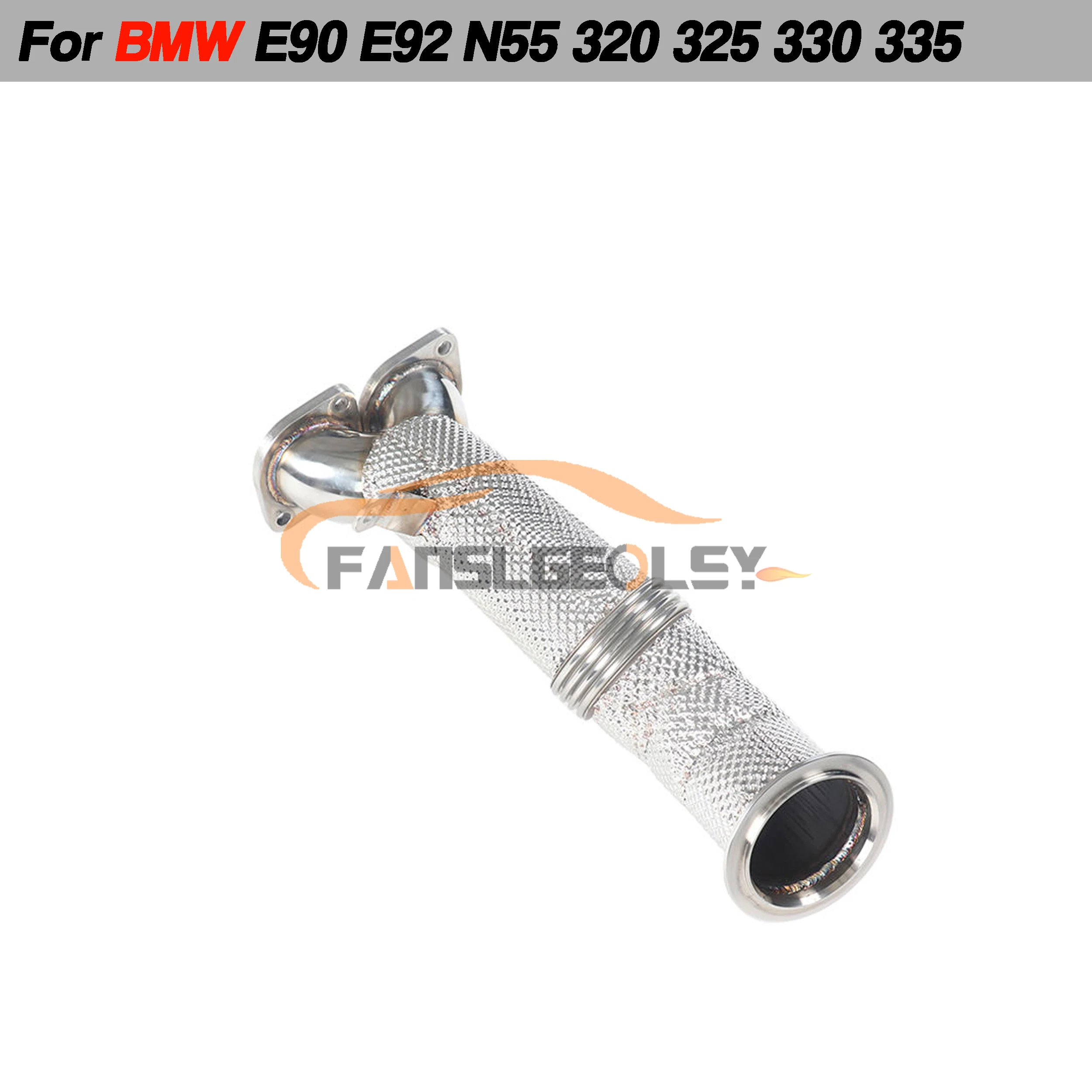 For BMW E90 E92 N55 Steel Downpipe manifold Performance Exhaust System catalytic converter Headers