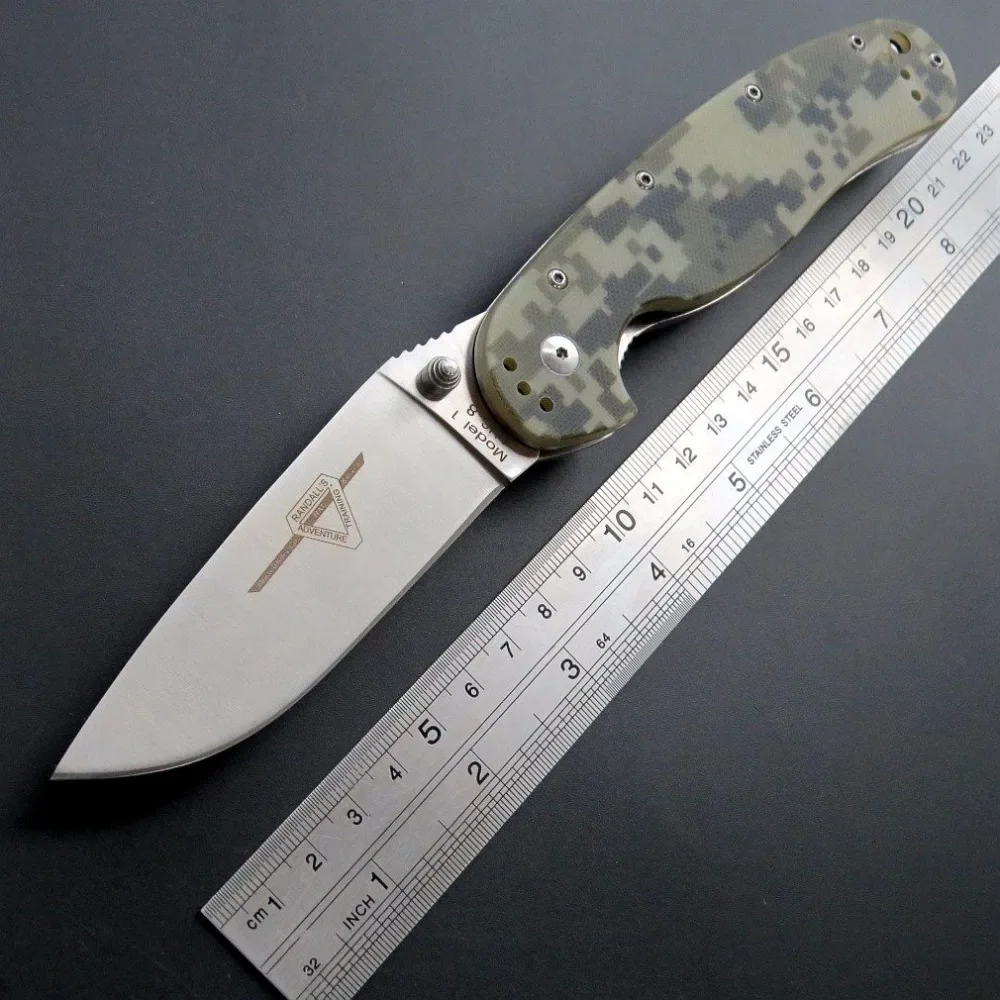 Cuchillo táctico plegable R1 de alta calidad, navaja de bolsillo de acero con hoja de AUS-8, mango G10, herramienta de supervivencia para acampar al