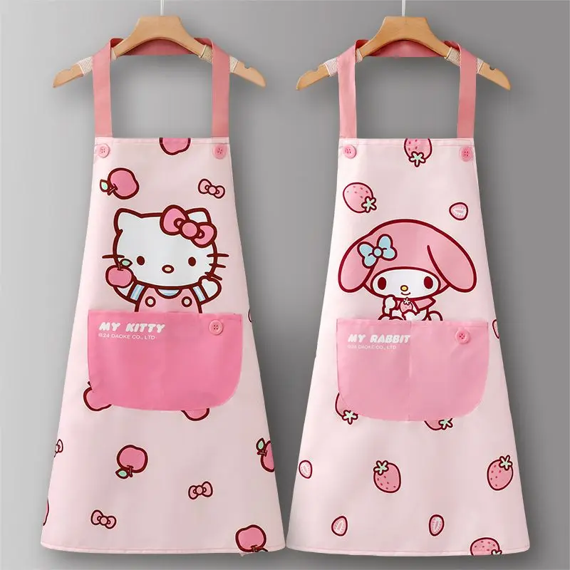 New Cinnamoroll Hello Kitty high-looking protective clothing cooking apron cute oil-proof and waterproof kitchen home apron