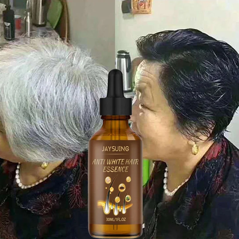 

Herbal Anti Gray Hair Treatment Serum Restore Natural Color White To Black Hair Darkening Products Anti Loss Scalp Repair Care