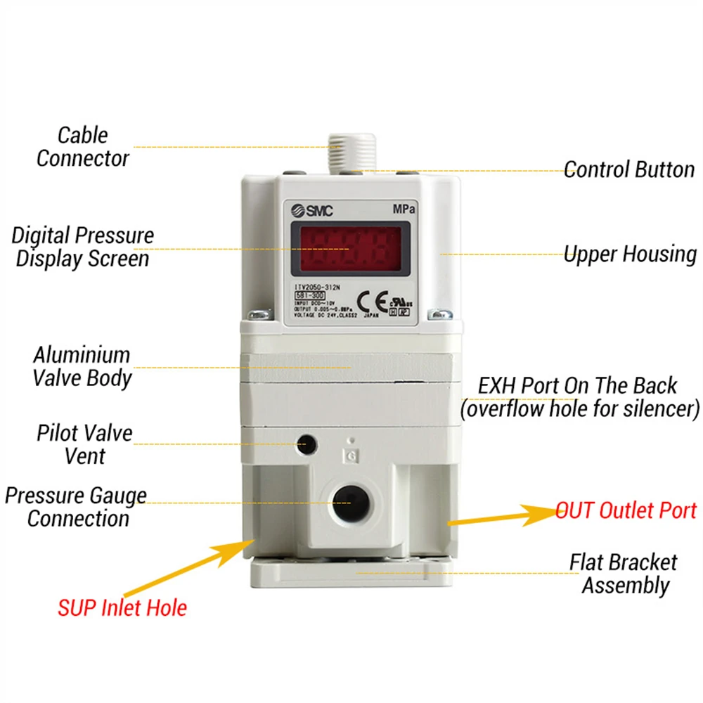 SMC ITV1050 ITV2030 ITV2050 ITV3050 Series Laser Cutting Machine Electro-Pneumatic Pressure Regulator Proportional Valve